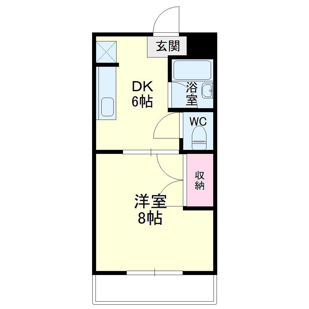 マンションA&R(1DK/3階)の間取り写真