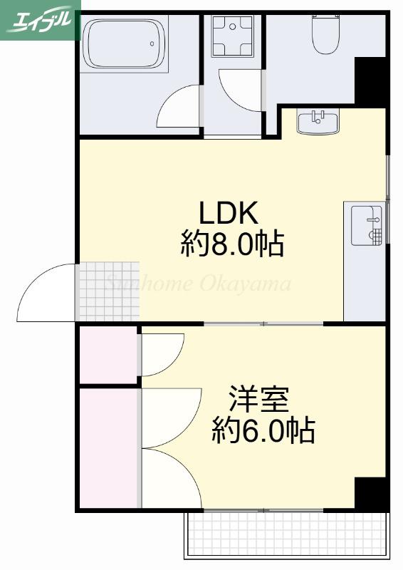 メーゾンS(1LDK/2階)の間取り写真