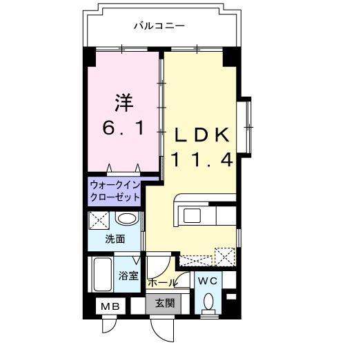 アウローラデーア(1LDK/2階)の間取り写真