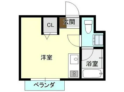 シャルマン小松原(ワンルーム/3階)の間取り写真