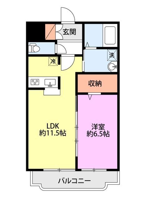サンローズ(1LDK/3階)の間取り写真