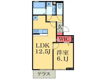 KOCHIA N・S S棟(1LDK/1階)の間取り写真