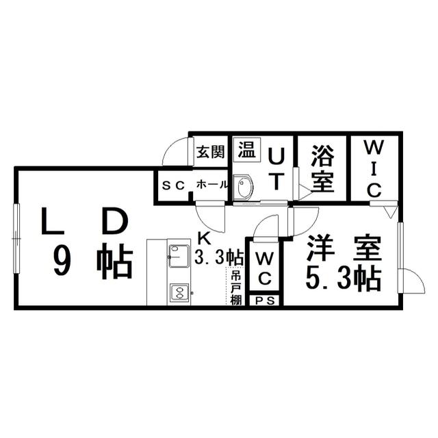 ガーデンプレイス(1LDK/1階)の間取り写真