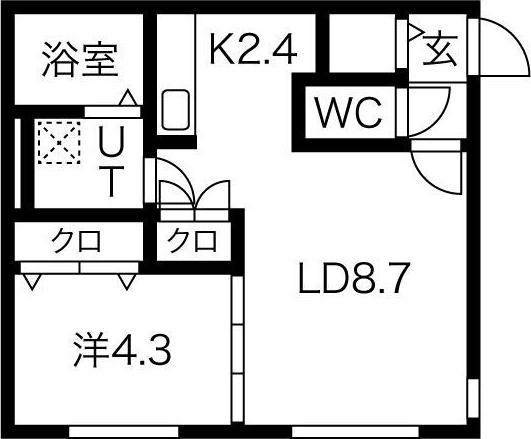 トライバルスペース発寒南(1LDK/1階)の間取り写真