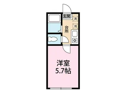 ウィステリア(1K/2階)の間取り写真