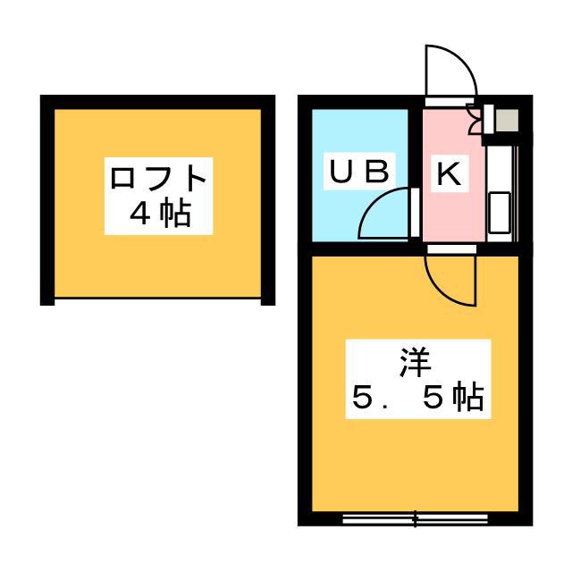ダイワプラザ蓮沼1(1K/2階)の間取り写真