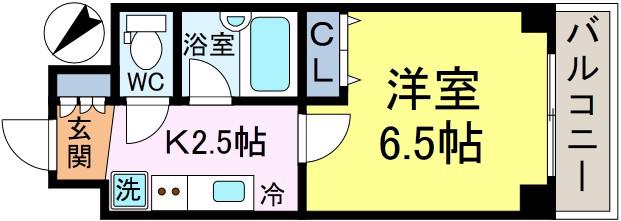 スカイコート新小岩(1K/5階)の間取り写真