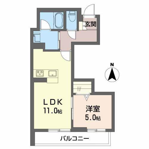 シャーメゾン蘇原(1LDK/3階)の間取り写真