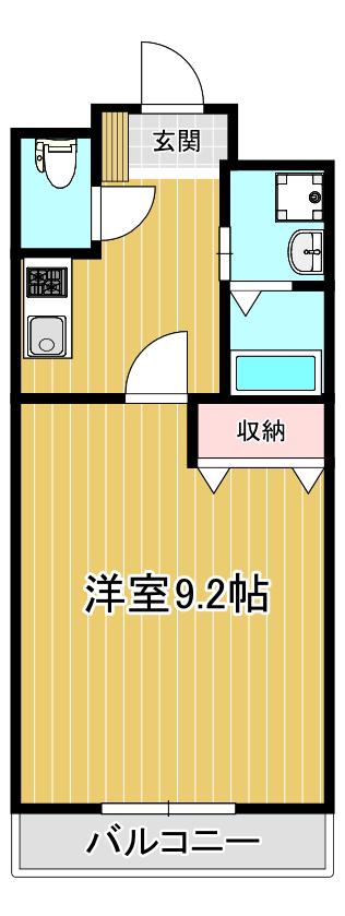 CASA LA PACE(1K/2階)の間取り写真
