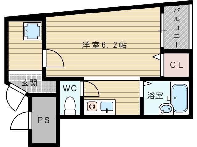 アークマンション(1K/2階)の間取り写真
