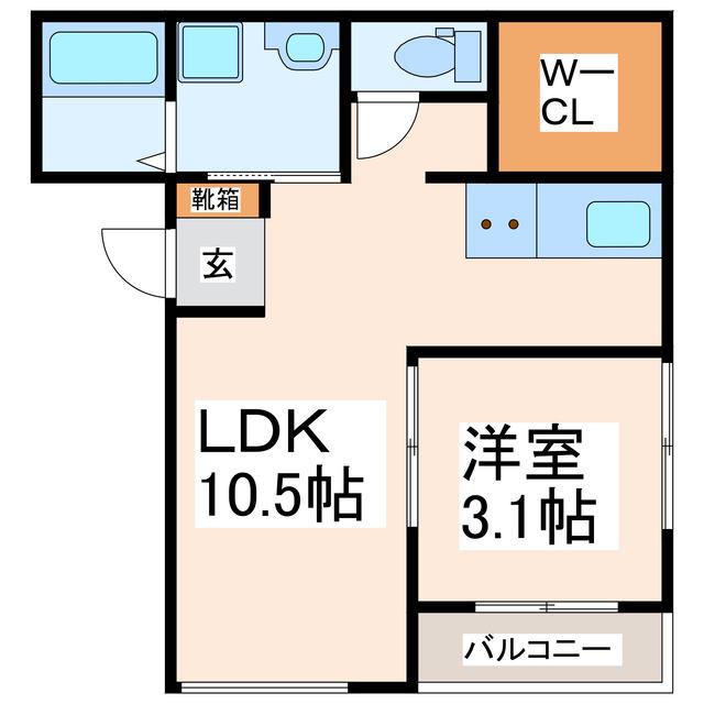 MAJOR大津(1LDK/2階)の間取り写真