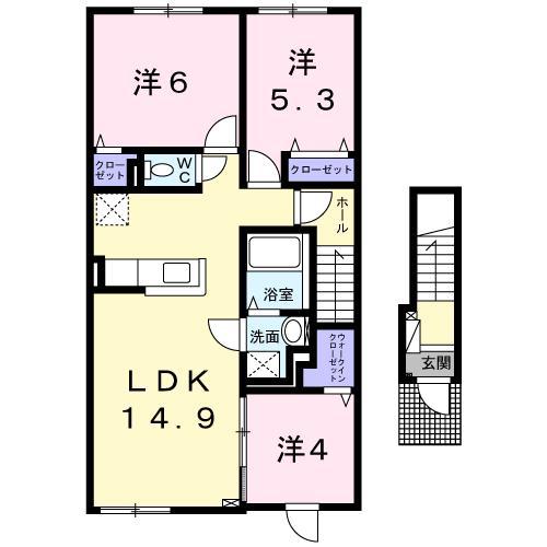 ソフィア(3LDK/2階)の間取り写真