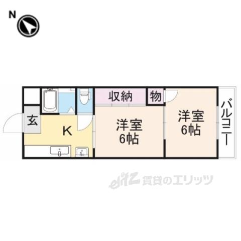 大和ビル・マンションA棟(2K/4階)の間取り写真