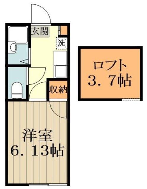 リヴィエール小金井(1K/2階)の間取り写真