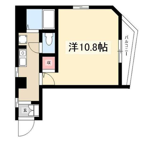 クレセール花の木(1K/2階)の間取り写真