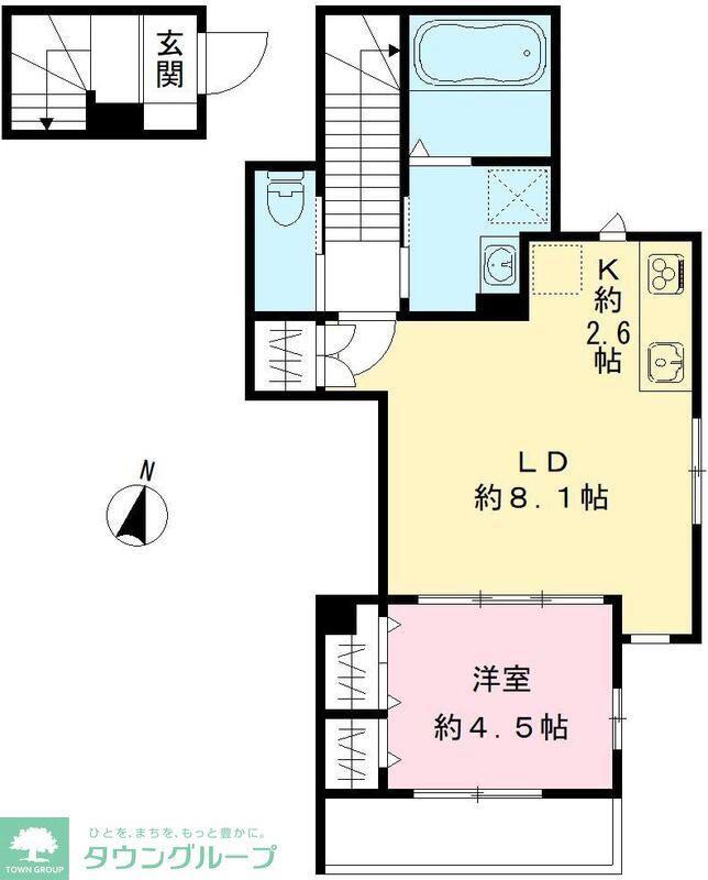 ソレイユ大原(1LDK/2階)の間取り写真