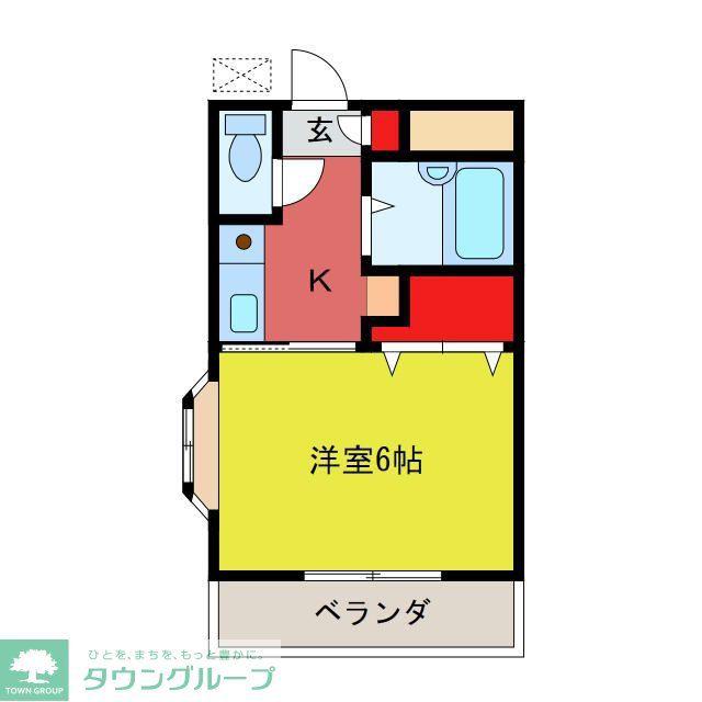 Sハイム宮崎(1K/2階)の間取り写真