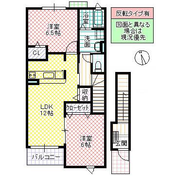 セントラルガーデン(2LDK/2階)の間取り写真