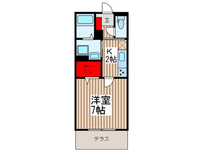 マリアージュ(1K/1階)の間取り写真