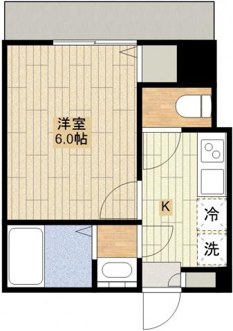 KLEIS新河岸(1K/2階)の間取り写真