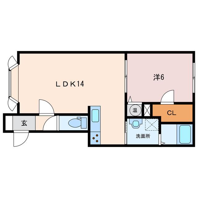 クリークビレッジIII(1LDK/2階)の間取り写真