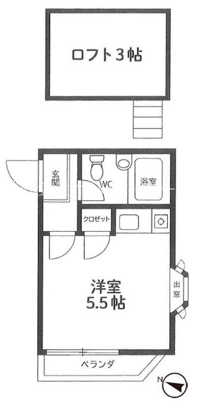 レルシア志村坂上(1K/2階)の間取り写真