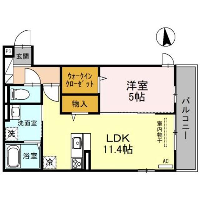 スペチアーレ平野東(1LDK/2階)の間取り写真