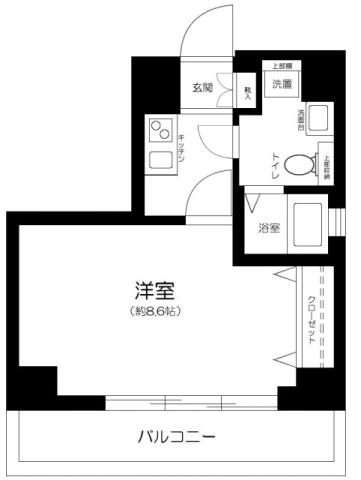 ルリオン清澄白河(1K/7階)の間取り写真
