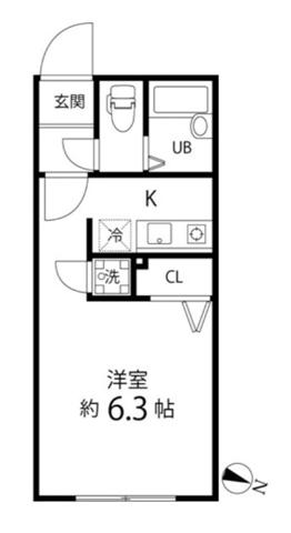 BRANCHE笹塚(ワンルーム/4階)の間取り写真