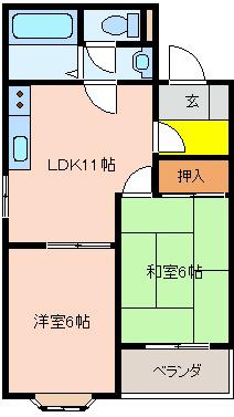 ココグラン山本(2LDK/4階)の間取り写真