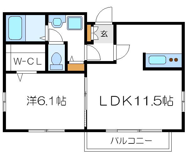 新浜ストリート(1LDK/3階)の間取り写真