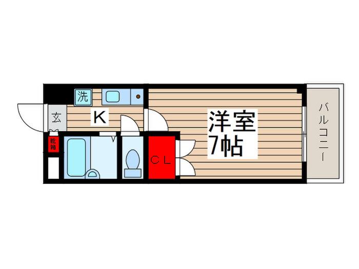 グランシャルム南行徳I(1K/3階)の間取り写真