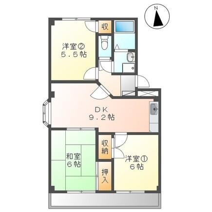 PORT1 諏訪部(3DK/3階)の間取り写真