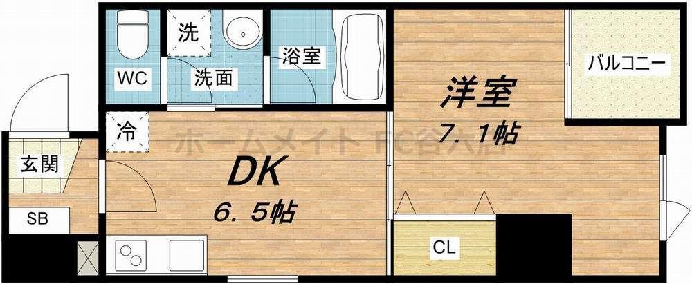 グランスイート(1DK/4階)の間取り写真