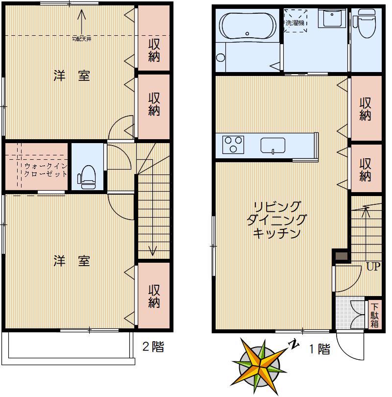 VILL NATALE(2LDK/1階)の間取り写真