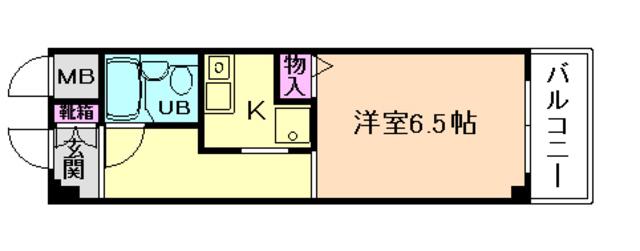 パークサイドコート(1K/6階)の間取り写真