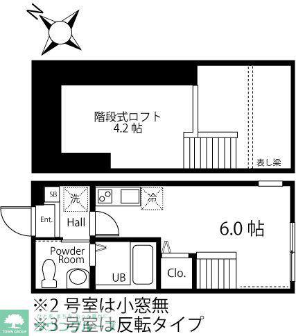 ハーミットクラブハウス和田町II(ワンルーム/1階)の間取り写真