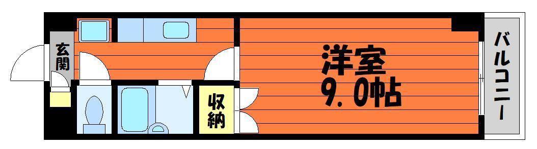 グリーンライフ倉敷(1K/5階)の間取り写真