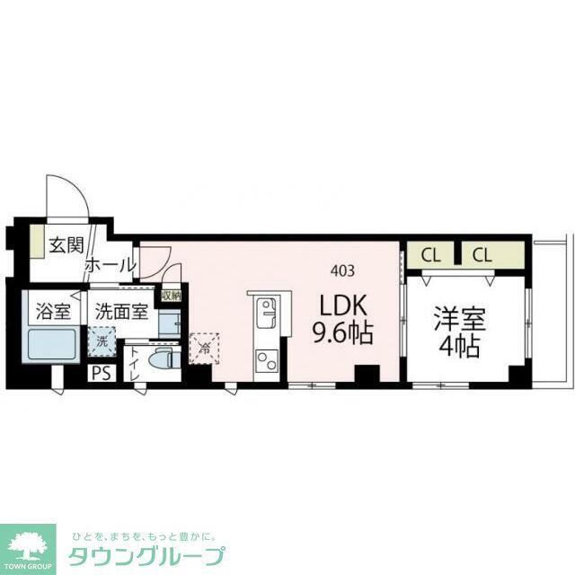 クリザンテム中幸町(1LDK/2階)の間取り写真
