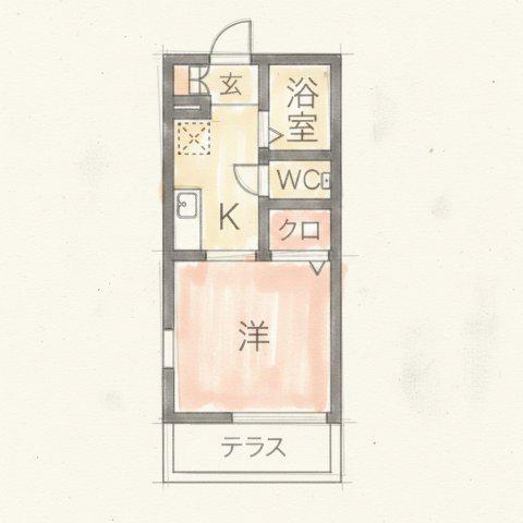 コーポエイボン(1K/1階)の間取り写真