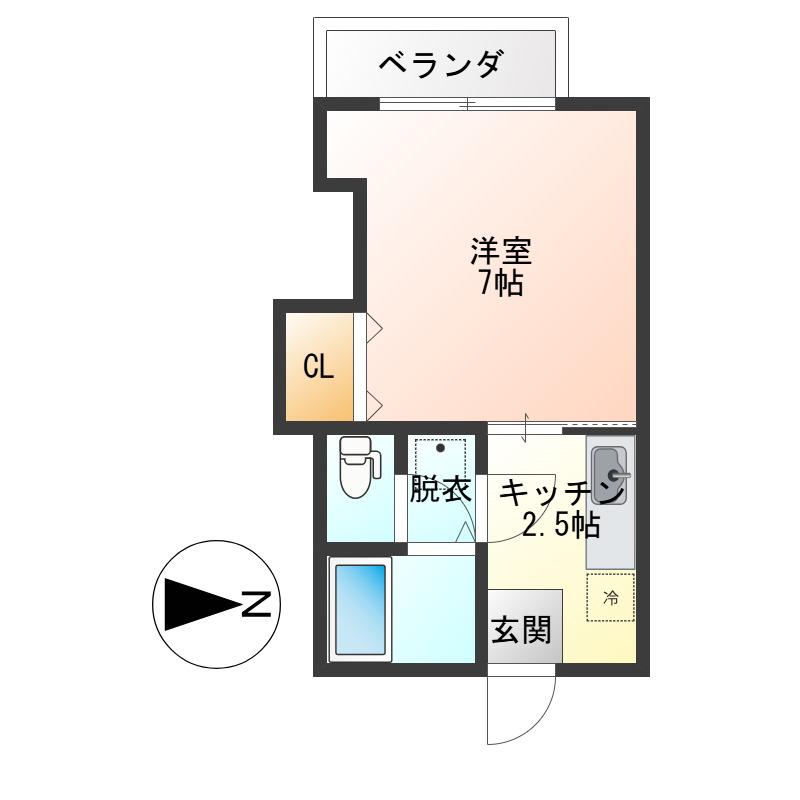 ハイツコマツ(1K/1階)の間取り写真