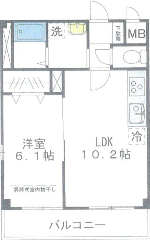 東急田園都市線 鷺沼駅 徒歩15分 3階建 築14年(1LDK/3階)の間取り写真