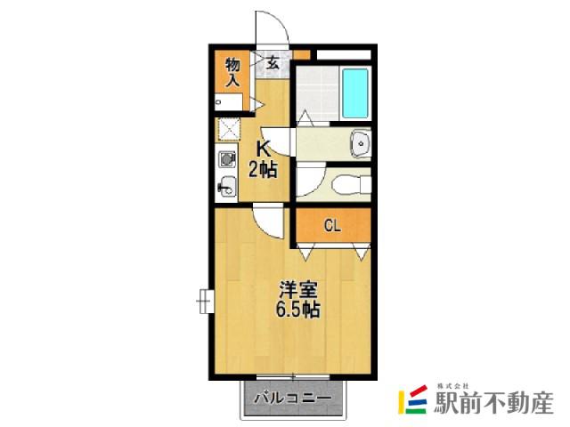 サマーパイン(1K/2階)の間取り写真