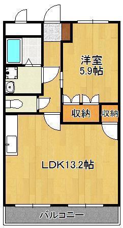 グランディールハイム(1LDK/2階)の間取り写真