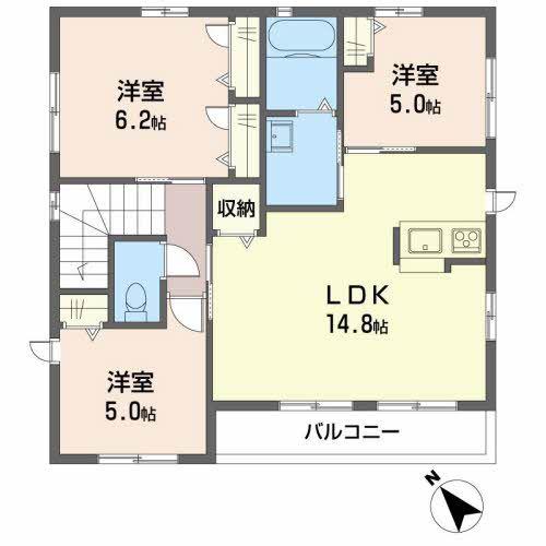 クレアージュ(3LDK/2階)の間取り写真