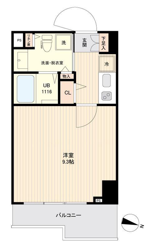SIDEONE(1K/7階)の間取り写真