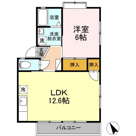 OASISSATONAKAB101(1LDK/1階)の間取り写真