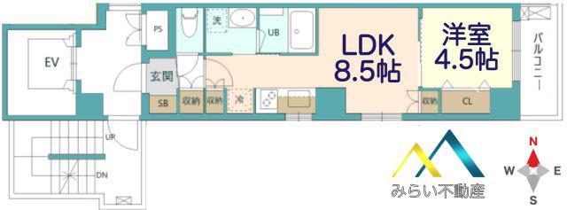 GRAND-MERE横浜大口(1LDK/2階)の間取り写真