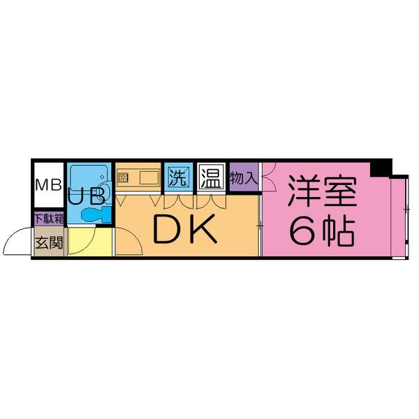 ニューライトマンション(1DK/1階)の間取り写真