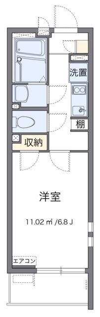 クレイノ柏桜館II(1K/2階)の間取り写真